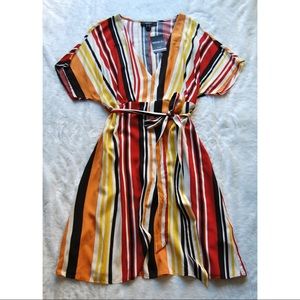 FOREVER 21 | NWT Striped Surplice Midi Wrap Dress